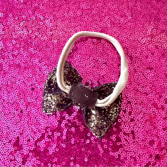 🏈Baby Glitter Football Handmade Headband Bow - Picture 2 of 2